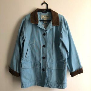 LL Bean Women's Barn Chore Coat Blue Petite Medium